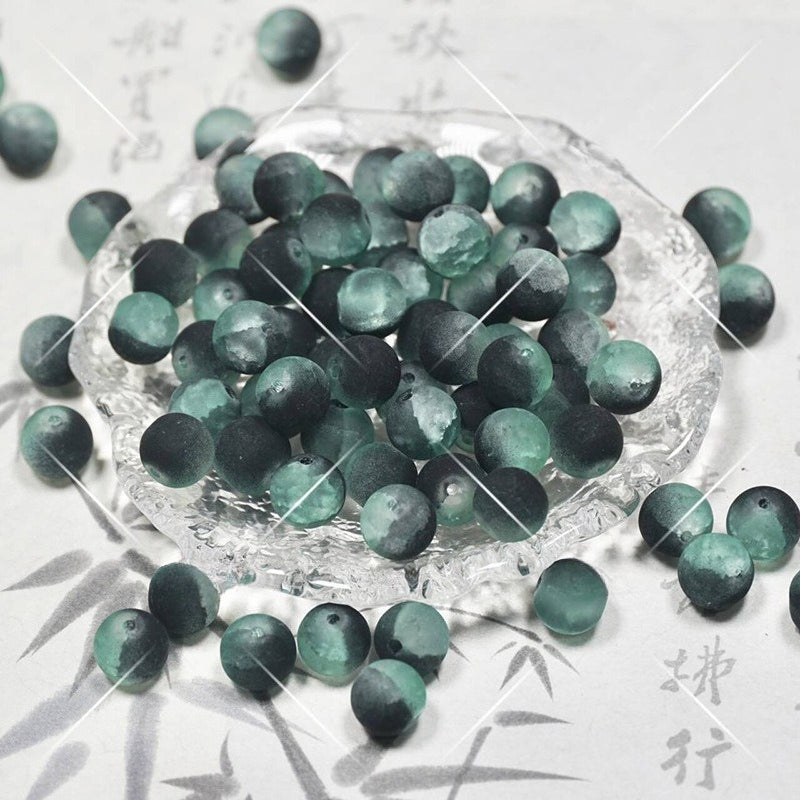 Frosted Moonlight Jade-Style Glass Beads