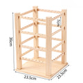 Vintage Walnut-Color Wooden Jewelry Display Rack – Four-Sided Multi-Tier Jewelry Organizer for Earrings, Bracelets & Retail Displays