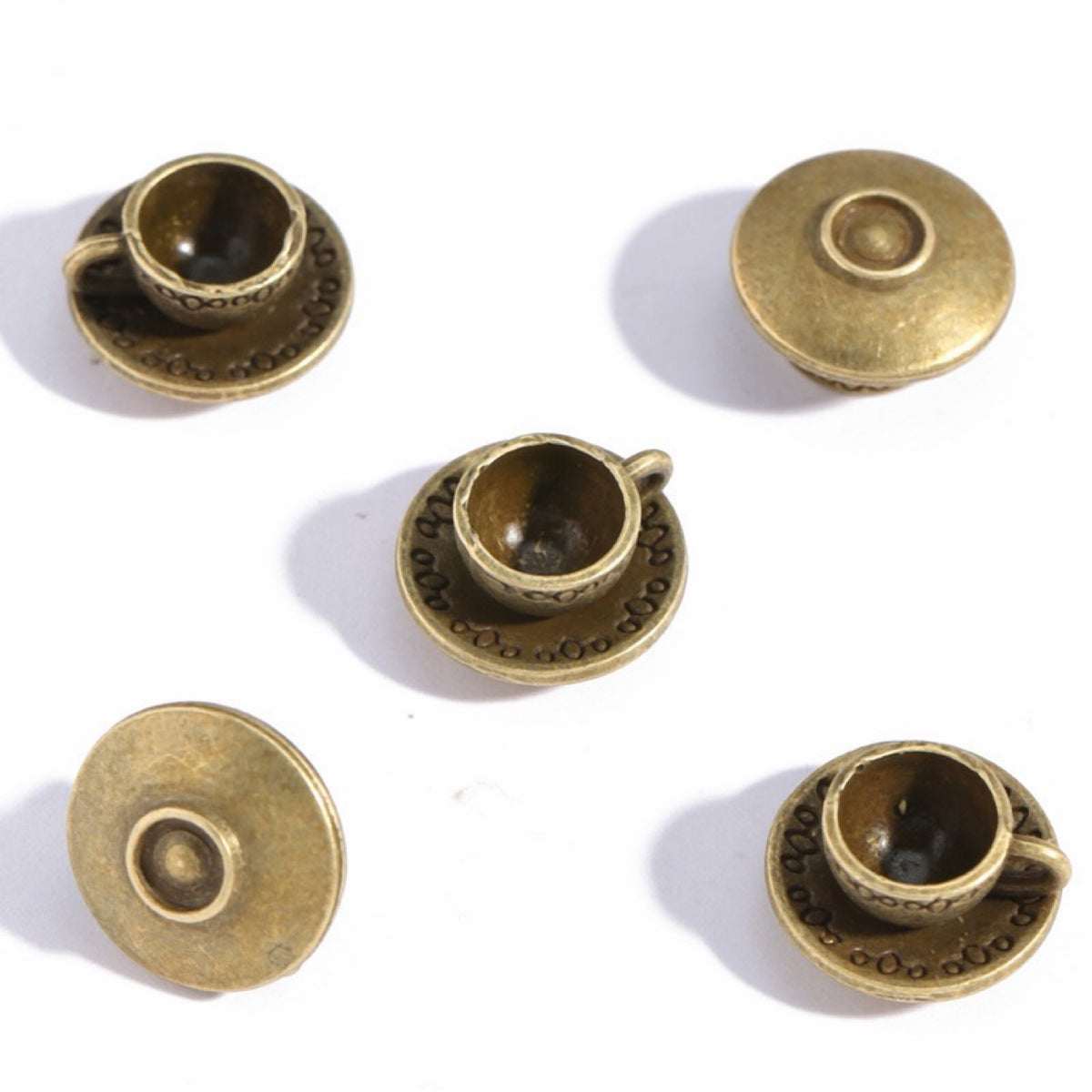 Antique bronze mini coffee cup alloy charms