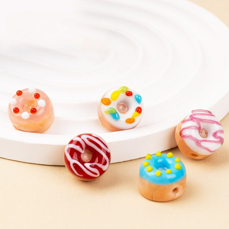 Cute Colorful Donut Glass Beads