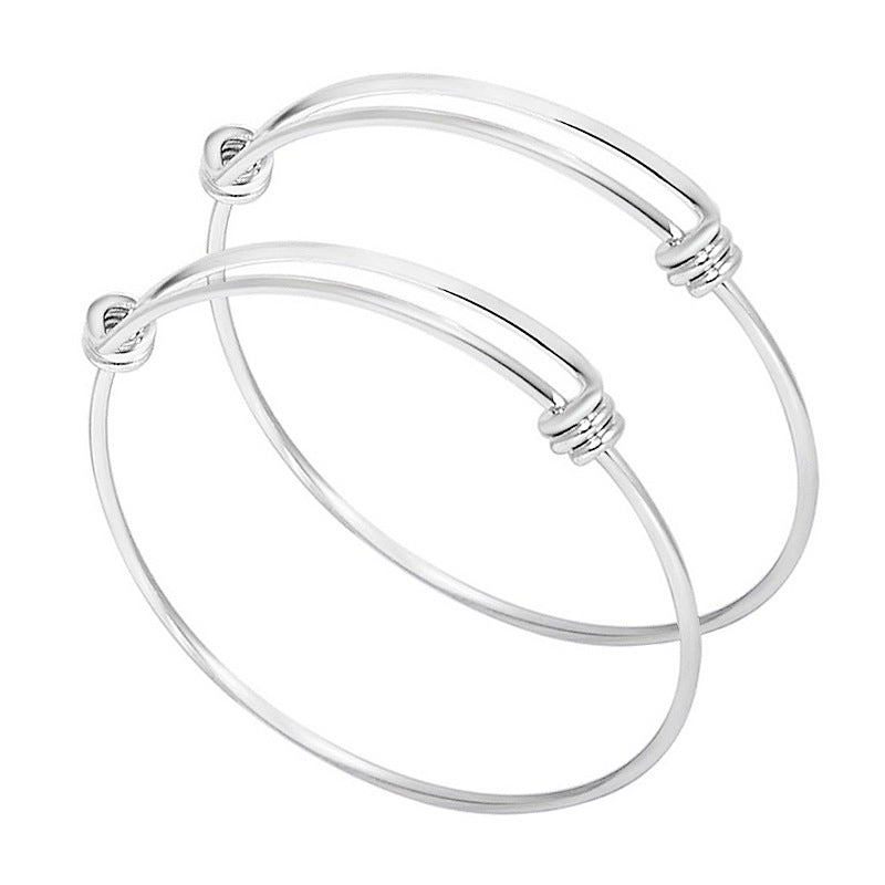 Adjustable Stainless Steel Spring-Wire Bangle 5pcs