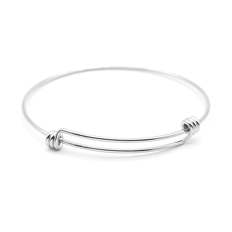 Adjustable Stainless Steel Spring-Wire Bangle 5pcs