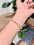 Lavender Amethyst & Citrine Bracelet worn on wrist