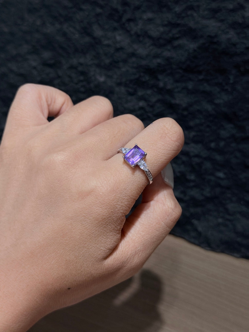 Amethyst Emerald-Cut Ring