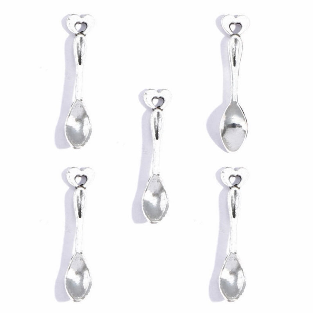 Silver mini spoon alloy charms