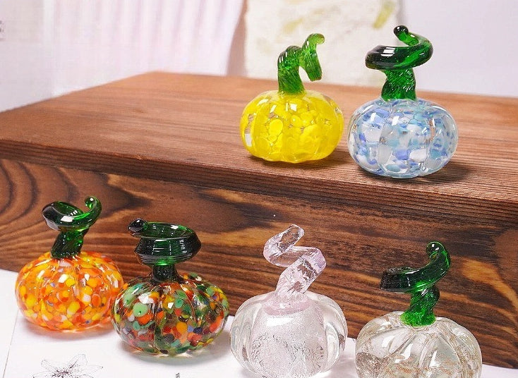 Colored Glass Pumpkin Desktop Ornaments