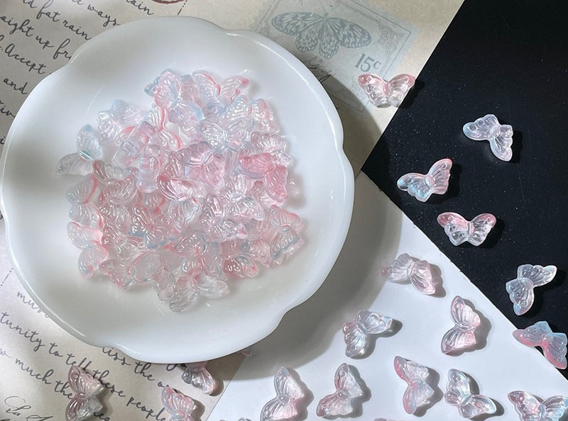 Glass Butterfly Beads with Straight Holes