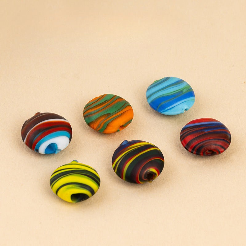 Frosted Tropical Flat Glazed Beads
