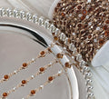 Coffee Brown Glass Beaded Trim Chain – 10 Meters