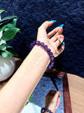 Violet Velvet Rabbit Hair Quartz Bracelet