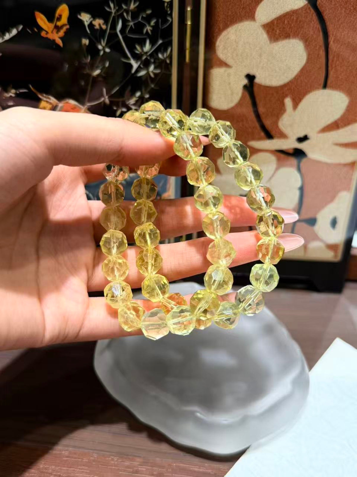 Lemon Sparkle Faceted Bracelet