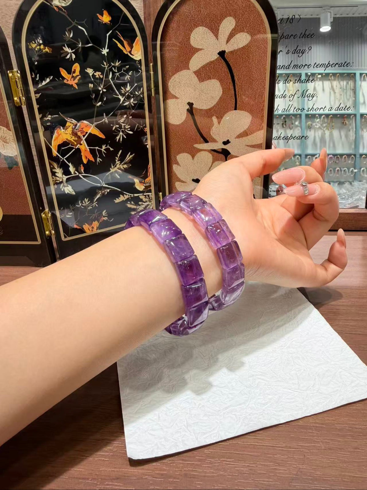 Violet Tablet Amethyst Bracelet