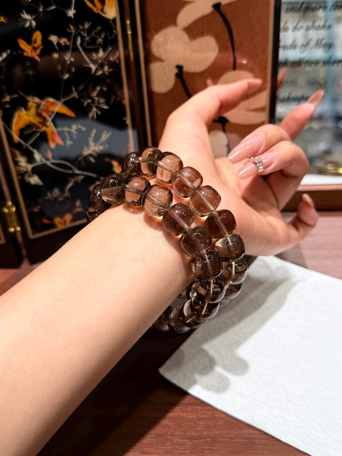 Smoky Vintage Bead Bracelet
