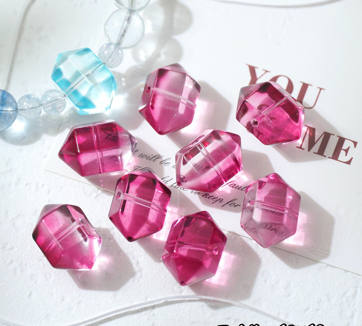Hexagonal Glazed Beads