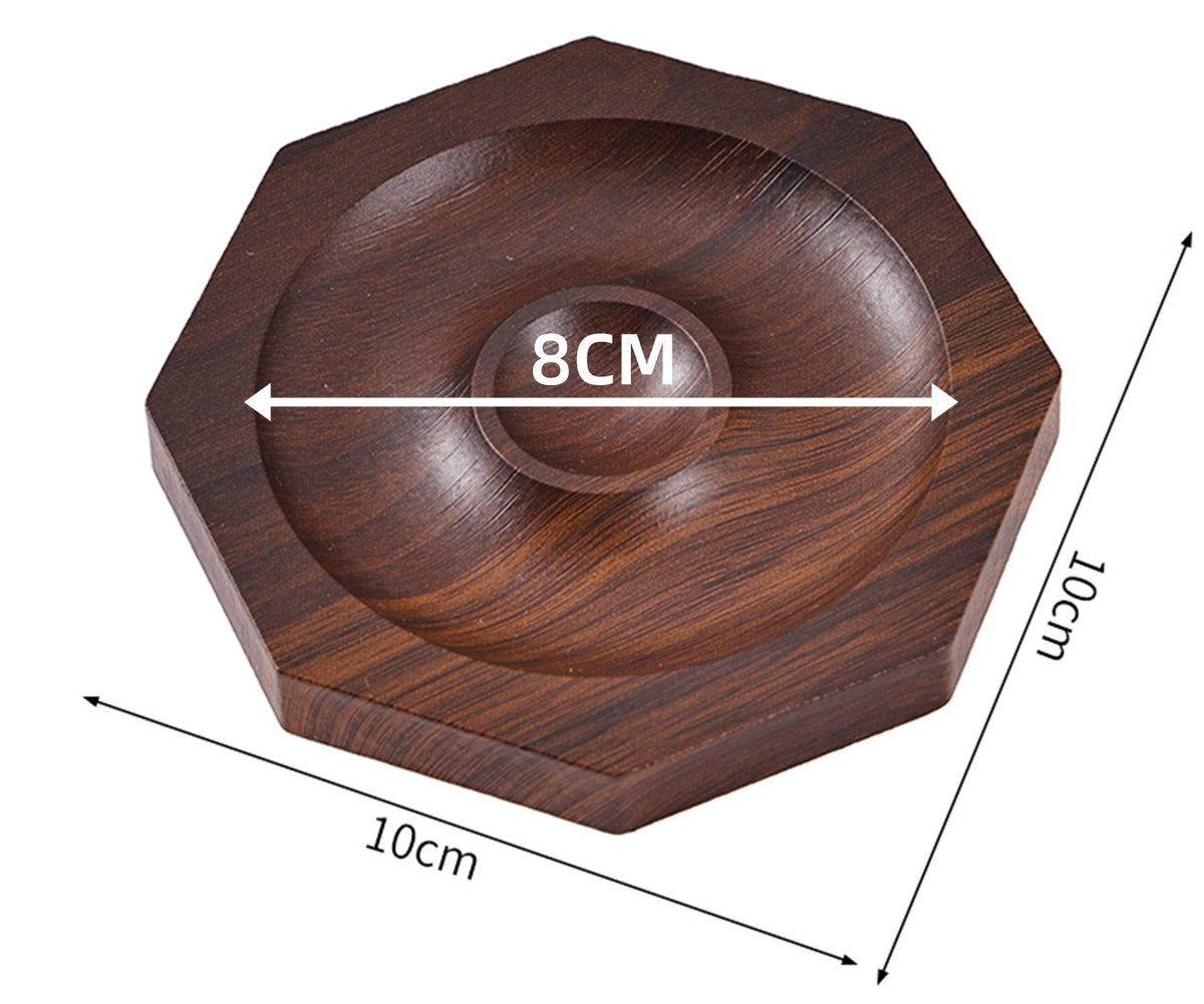 Walnut-Pattern Wooden Bead & Bracelet Display Tray – Vintage Jewelry Display Plate for Gemstone Bracelets, Craft Fairs & Market Stalls