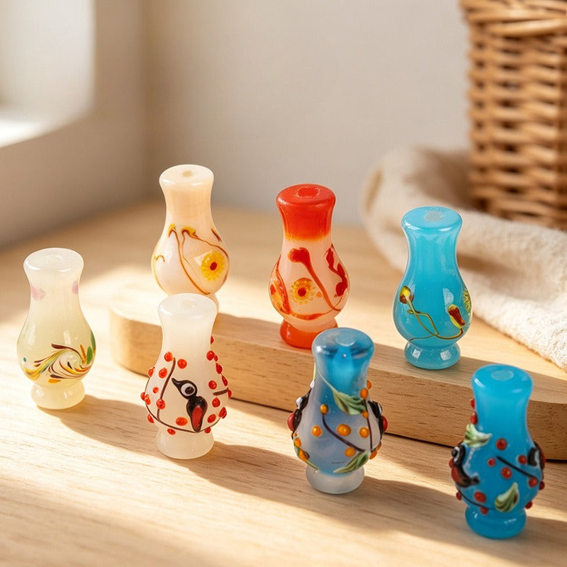 Hand-Painted Colorful Glazed Vase Beads