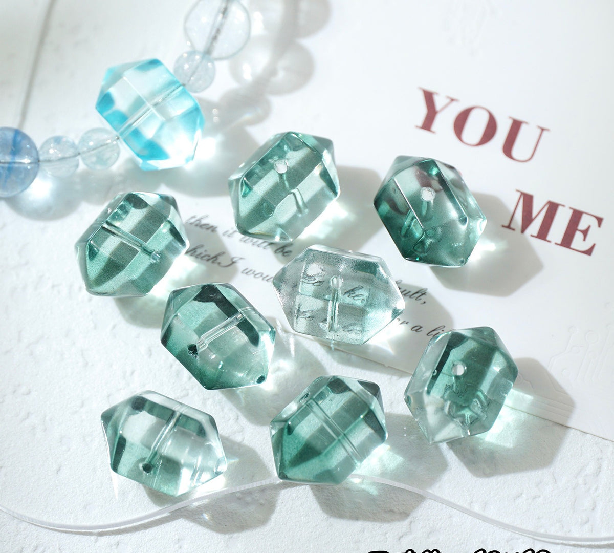 Hexagonal Glazed Beads