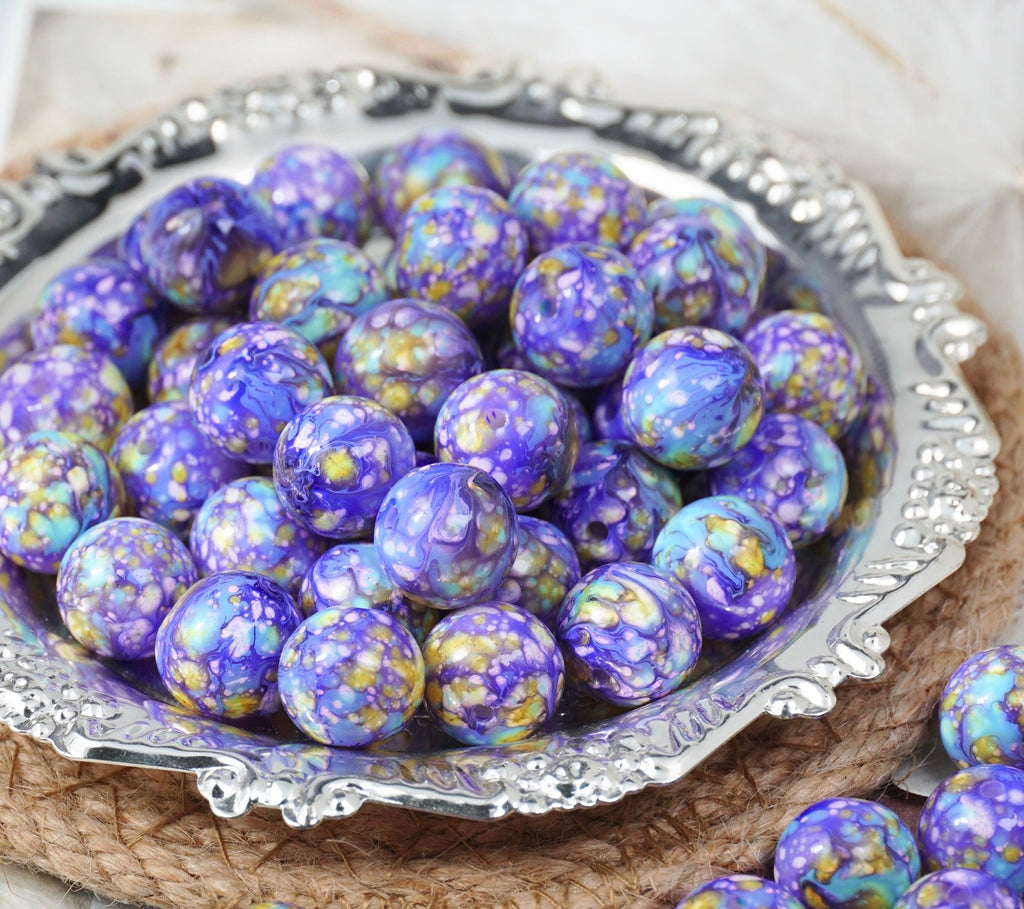 Oil-Painted Glazed Porcelain Round Beads