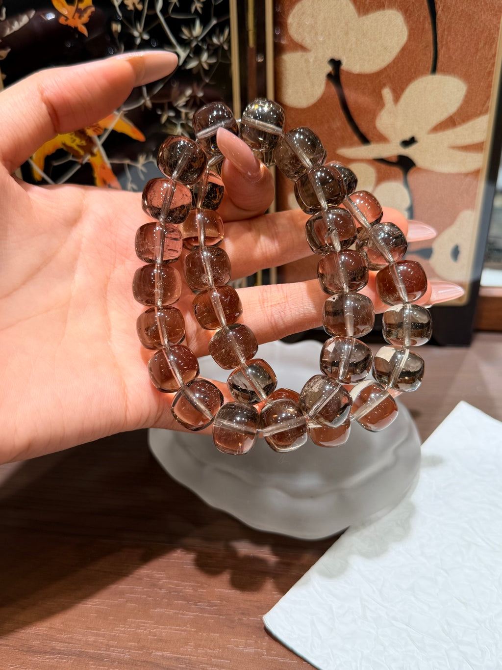 Smoky Vintage Bead Bracelet