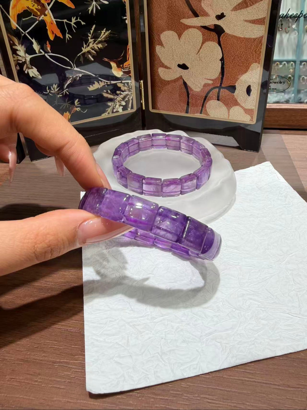 Violet Tablet Amethyst Bracelet