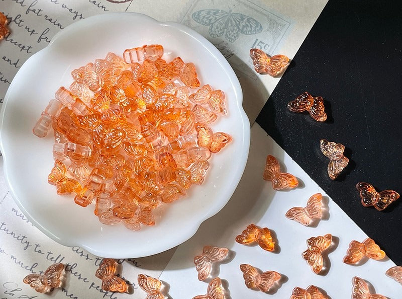 Glass Butterfly Beads with Straight Holes