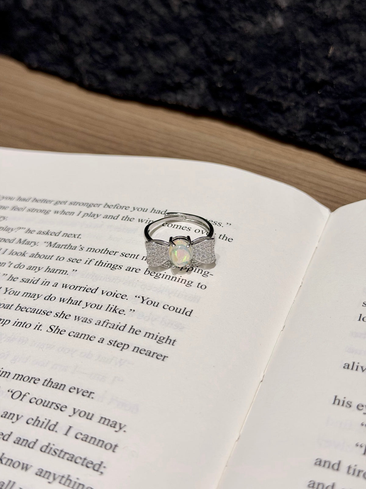 Opal Bow Ring