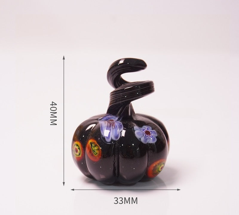 Colored Glass Pumpkin Desktop Ornaments