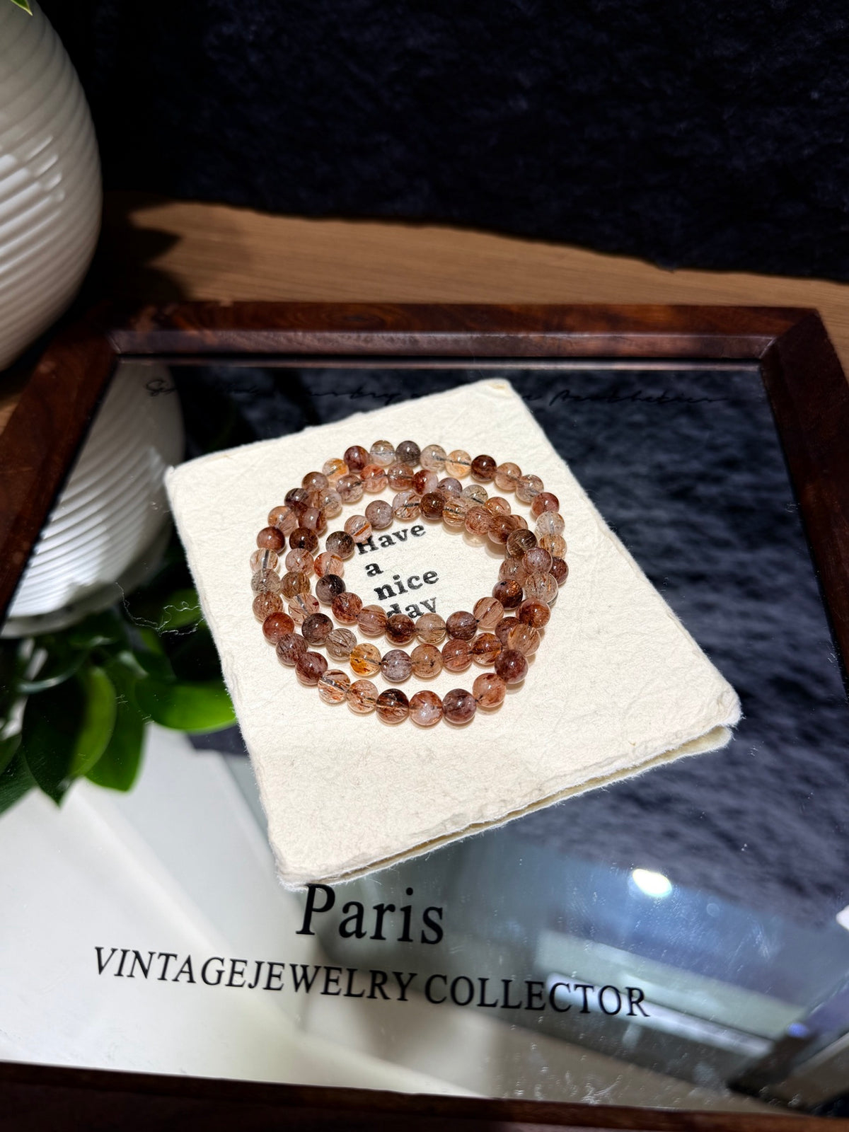 Midnight Gold Thread Triple Wrap Bracelet