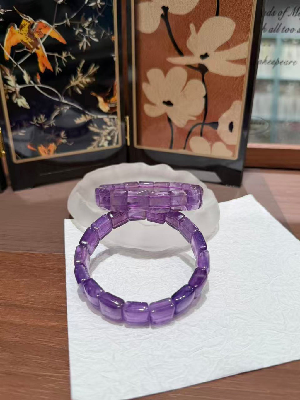 Violet Tablet Amethyst Bracelet