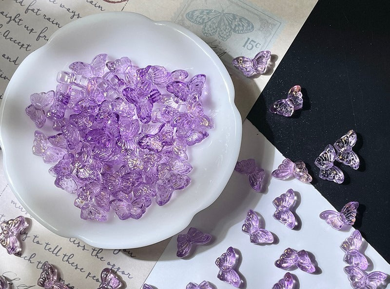 Glass Butterfly Beads with Straight Holes