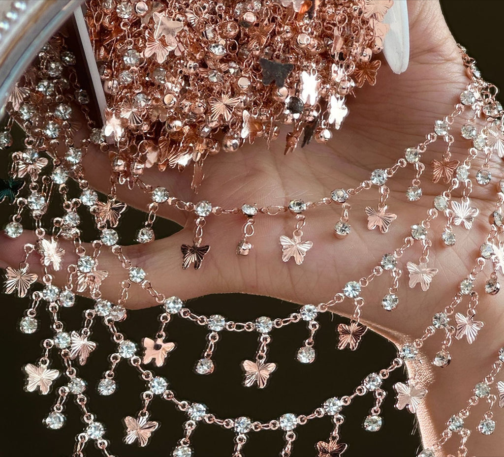 Butterfly Rhinestone Decorative Chain – 10 Meters
