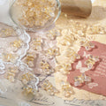 Clear 10x18mm vintage Czech-style glass butterfly beads with gold accents
