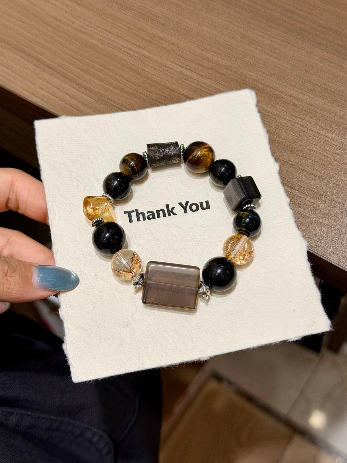 Gold Obsidian & Tiger's Eye Bracelet full strand