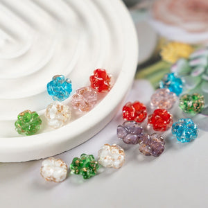 Gold Sand Four-Leaf Clover Glazed Beads