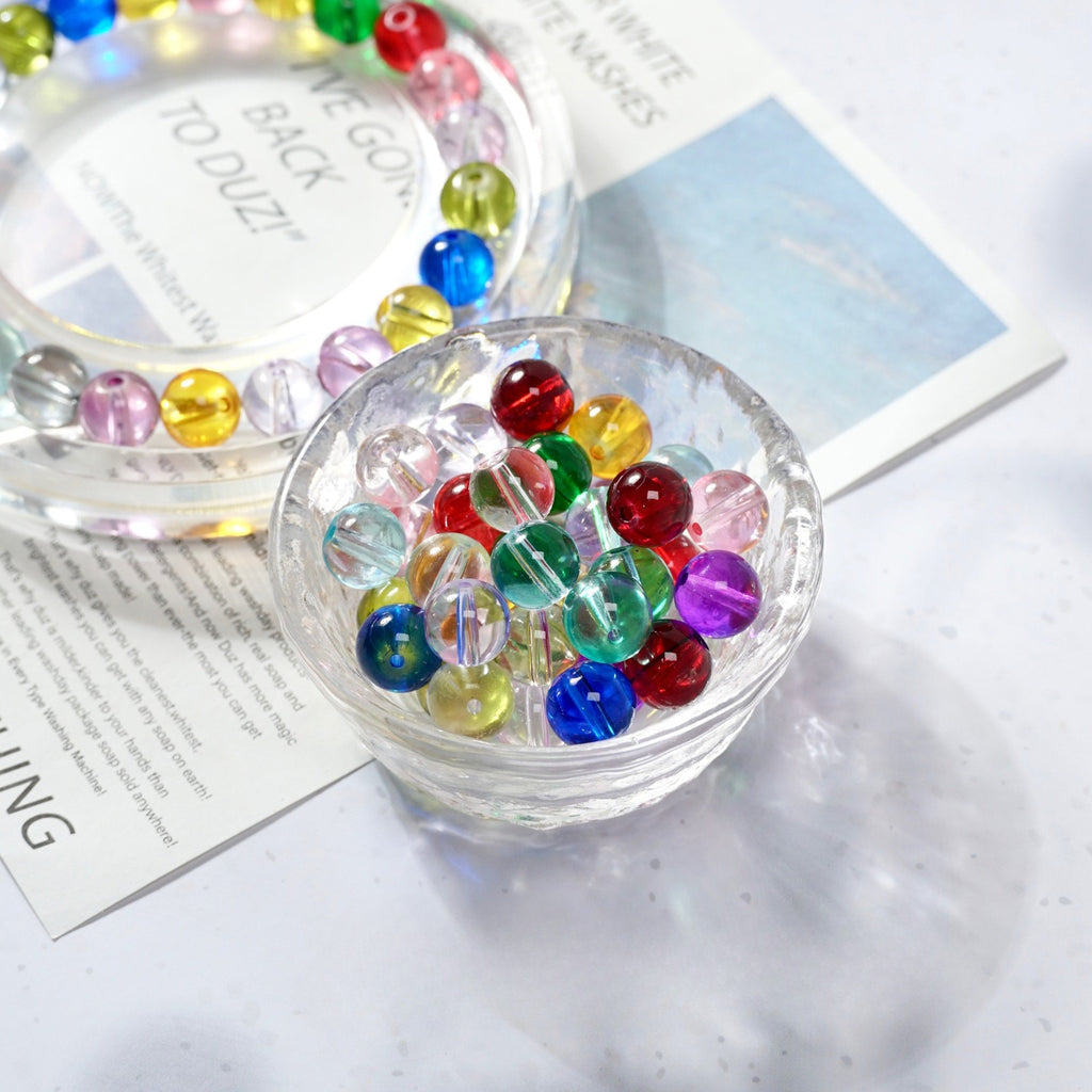 Glass Crystal-Style Round Beads