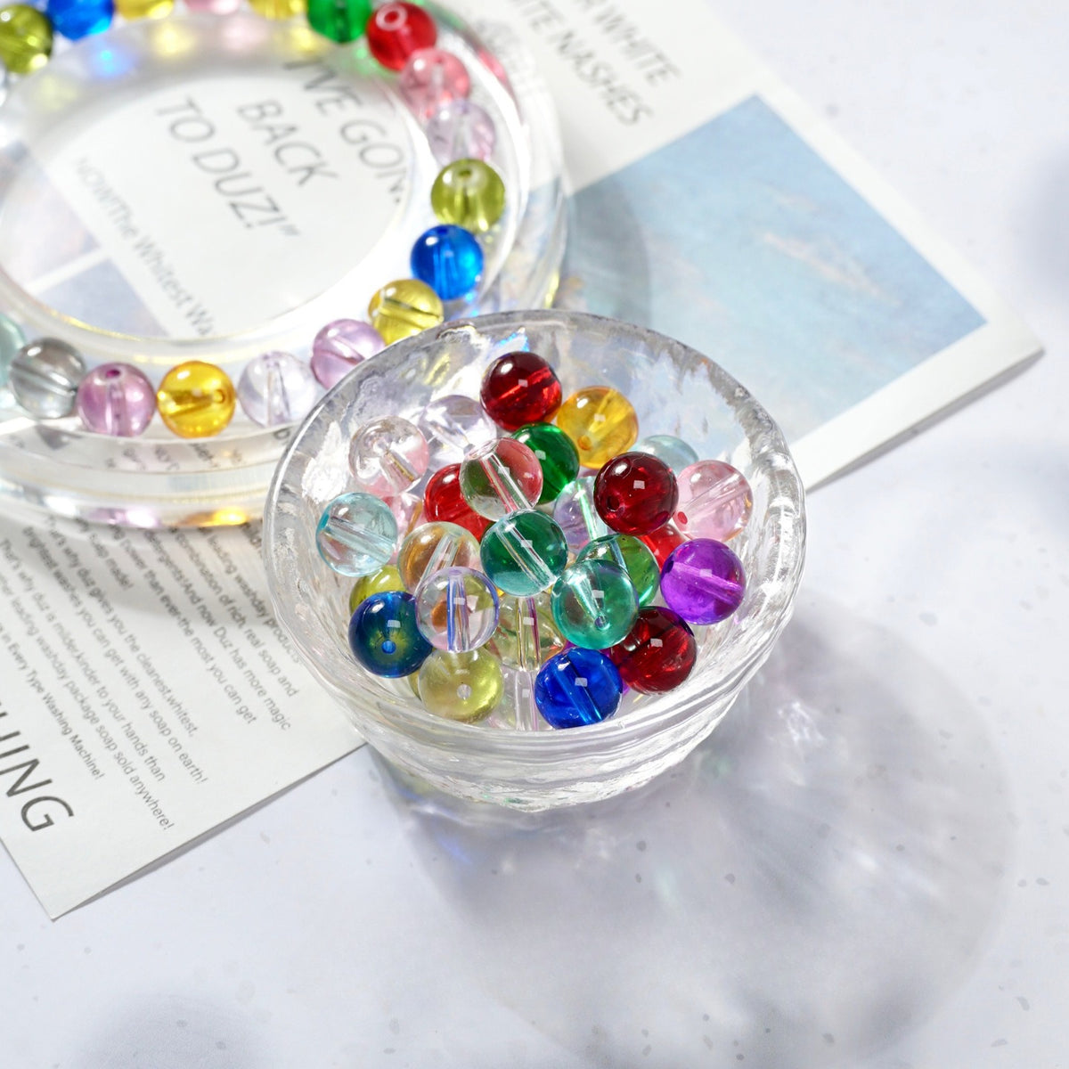 Glass Crystal-Style Round Beads
