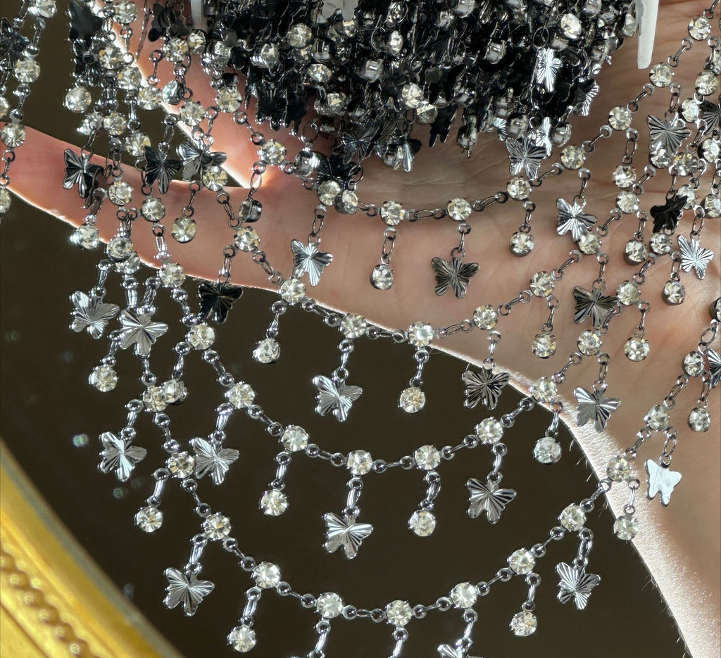 Butterfly Rhinestone Decorative Chain – 10 Meters