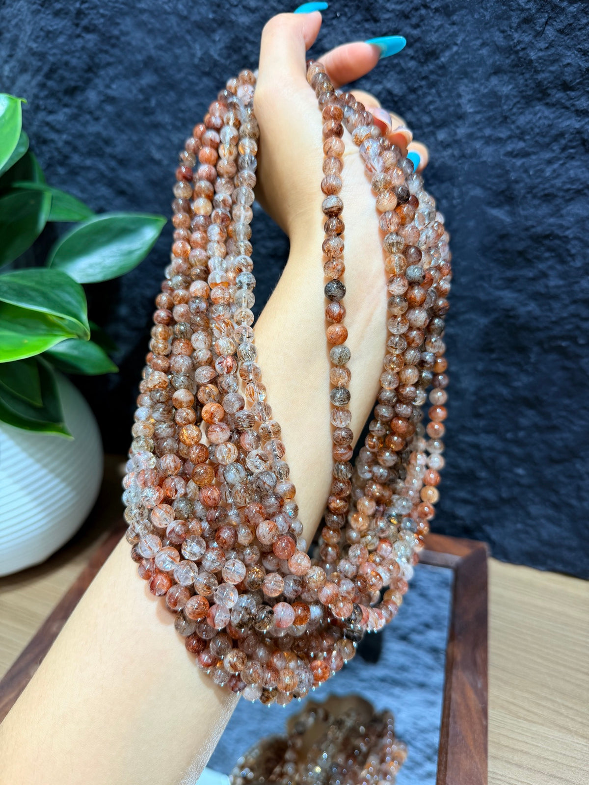 Midnight Gold Thread Triple Wrap Bracelet