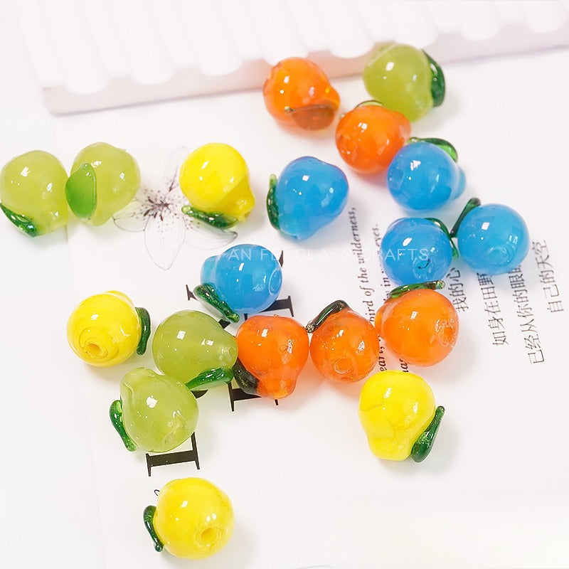 Cute Chubby Pear Glazed Beads