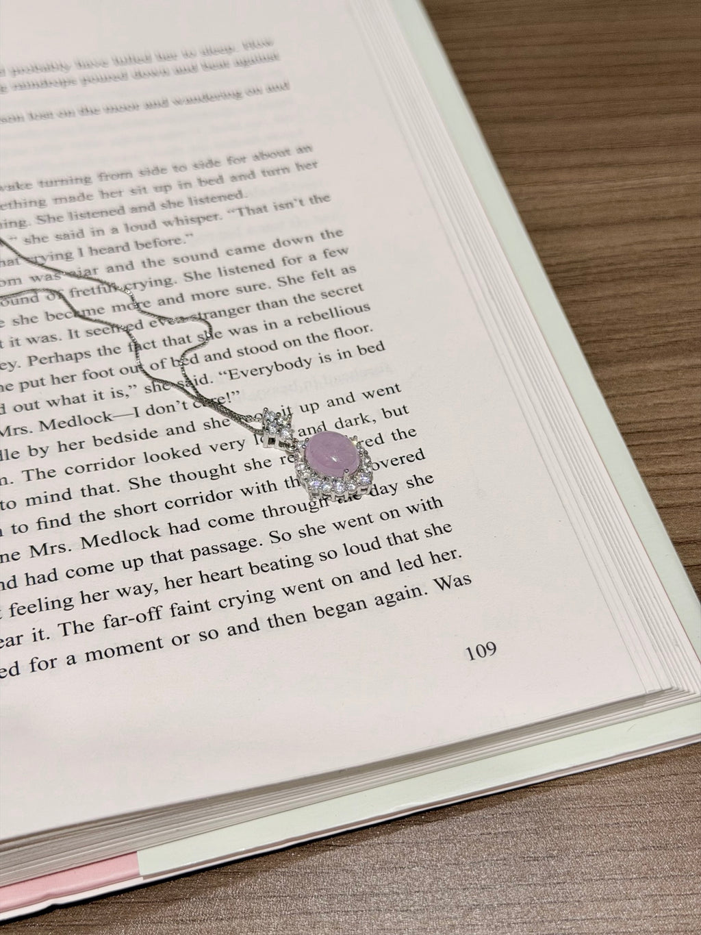 Natural Kunzite Oval Halo Pendant with Chain