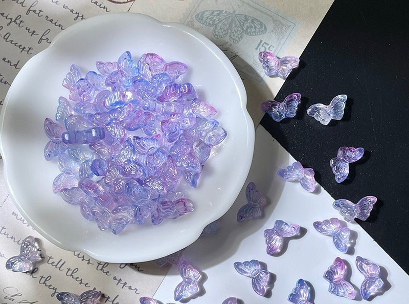 Glass Butterfly Beads with Straight Holes
