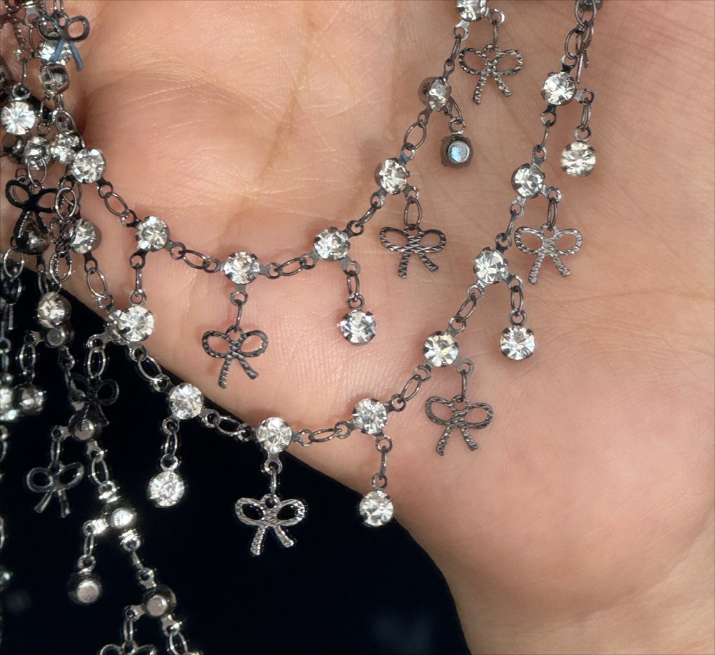 Fairy Bow Rhinestone Copper Decorative Chain – 10 Meters