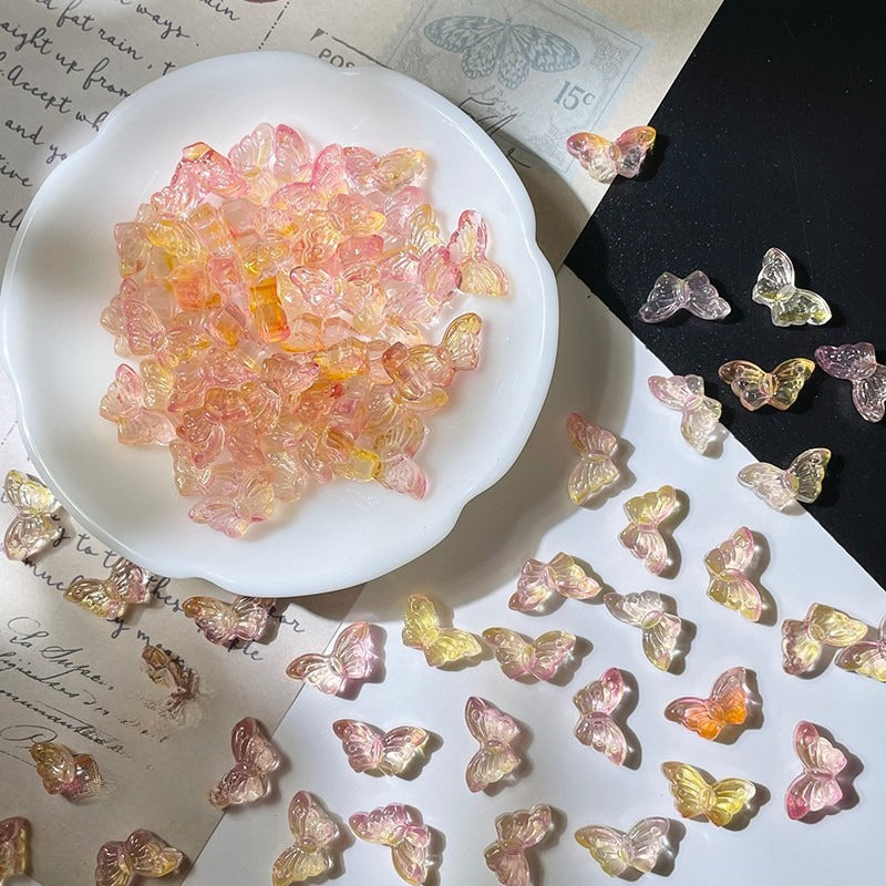 Glass Butterfly Beads with Straight Holes