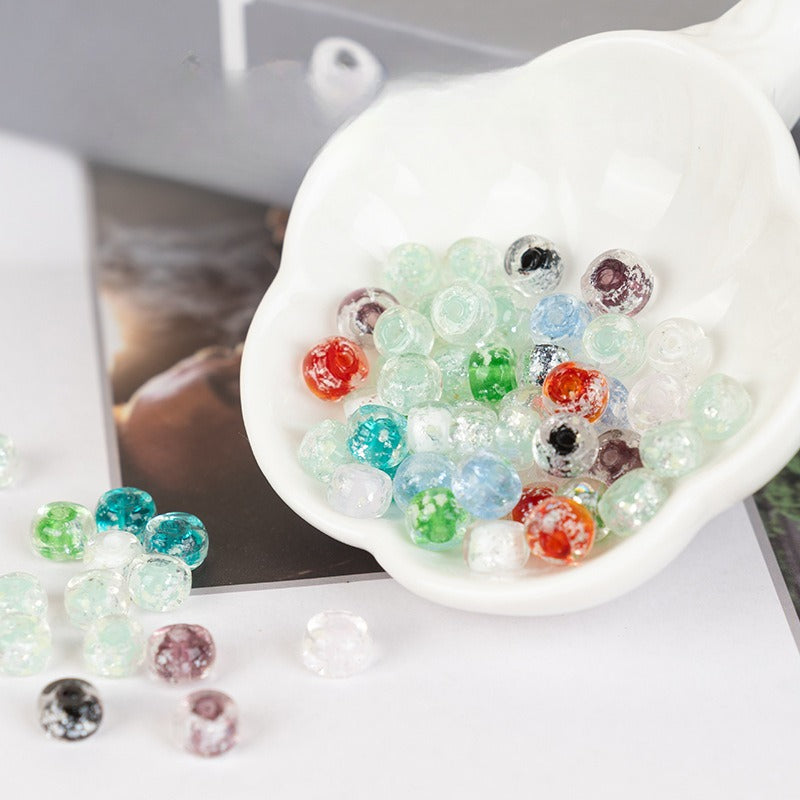 Colorful Powder-Glazed Flat Disc Spacer Beads