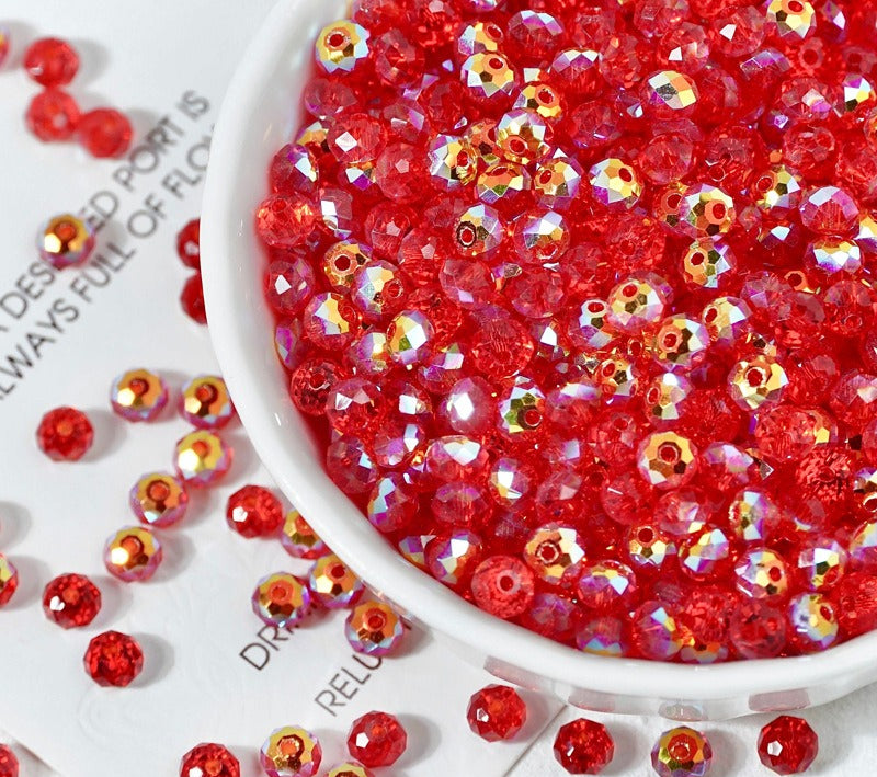 Faceted Crystal-Style Rondelle Beads