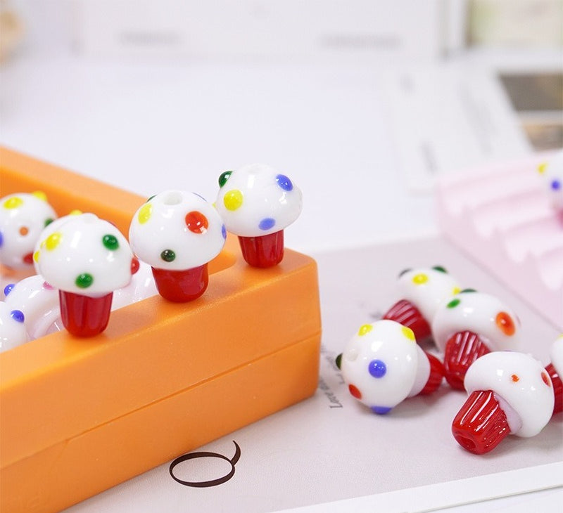 Colorful Ice Cream Cone & Cupcake Glass Beads