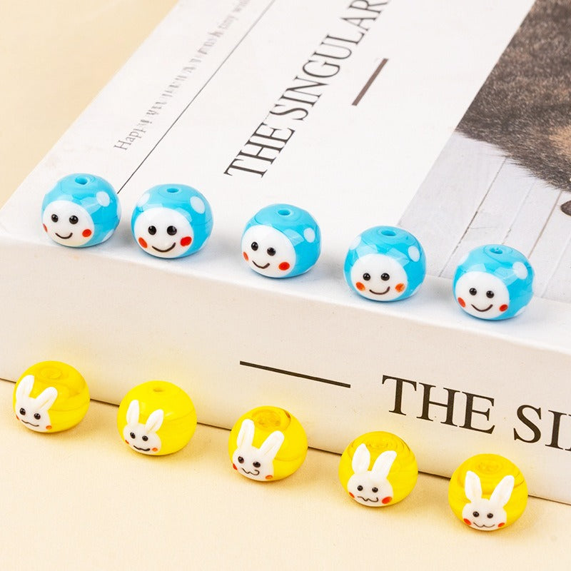 Cute Cartoon Dumpling Character Glass Beads