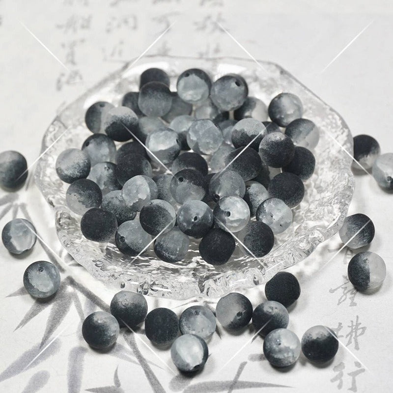 Frosted Moonlight Jade-Style Glass Beads