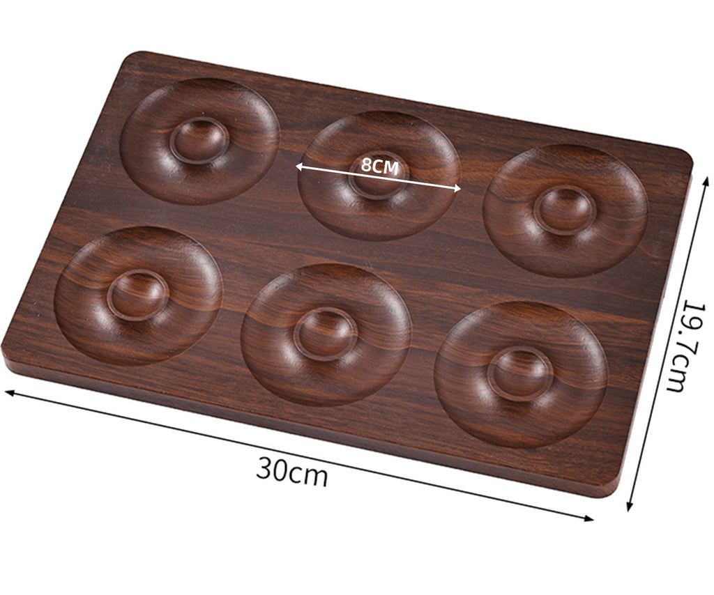 Walnut-Pattern Wooden Bead & Bracelet Display Tray – Vintage Jewelry Display Plate for Gemstone Bracelets, Craft Fairs & Market Stalls