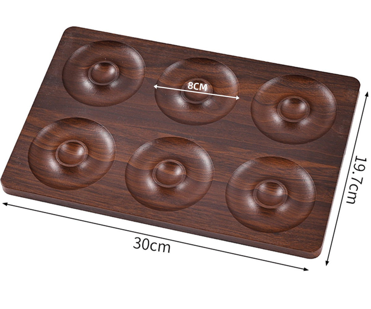 Walnut-Pattern Wooden Bead & Bracelet Display Tray – Vintage Jewelry Display Plate for Gemstone Bracelets, Craft Fairs & Market Stalls